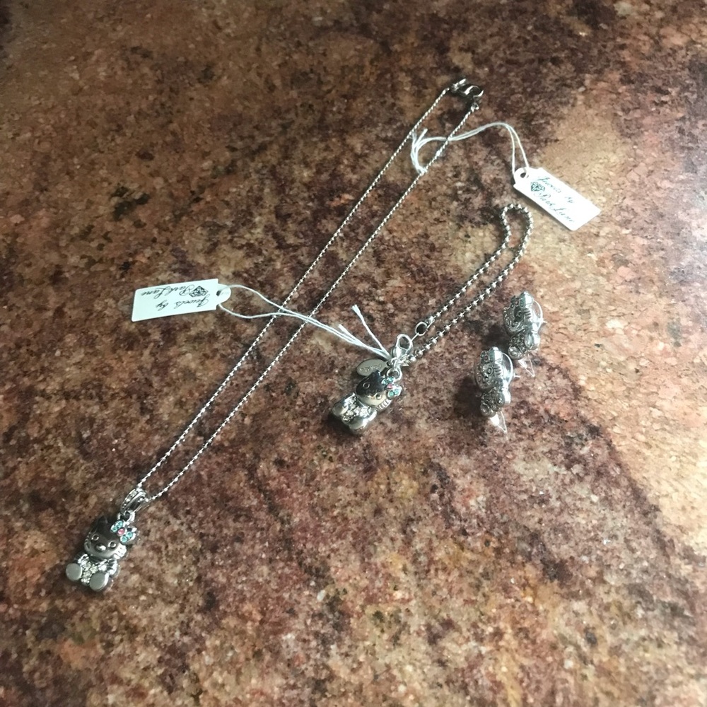 Jewels by Park Lane Silver Cat Jewelry Set
